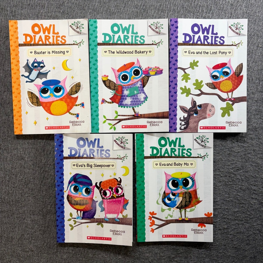 Owl Diaries Book Lot Volumes 6-10 Scholastic Branches Rebecca Elliott Paperback